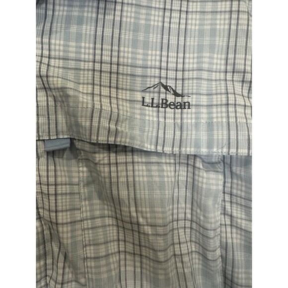 LL Bean Shirt Mens 2 XL XXL Blue Plaid Tropicwear UPF 50 Sun Protection Outdoors - Picture 4 of 9